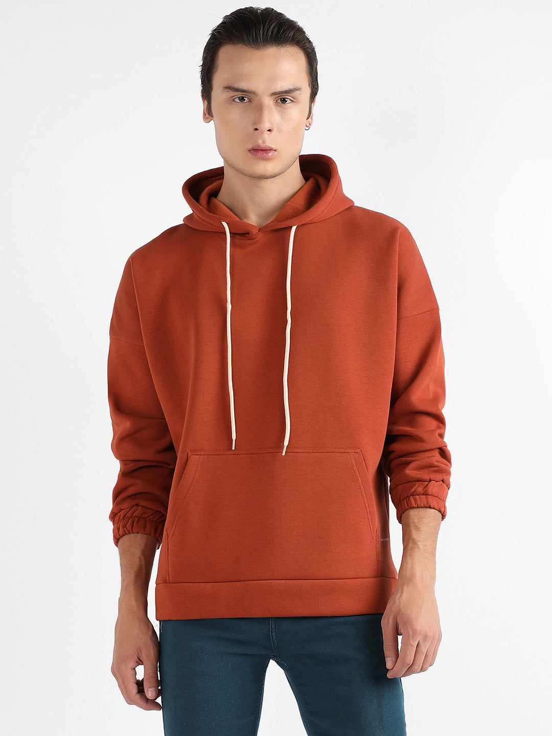Oversized Pullover Sweatshirt With Kangaroo Pocket