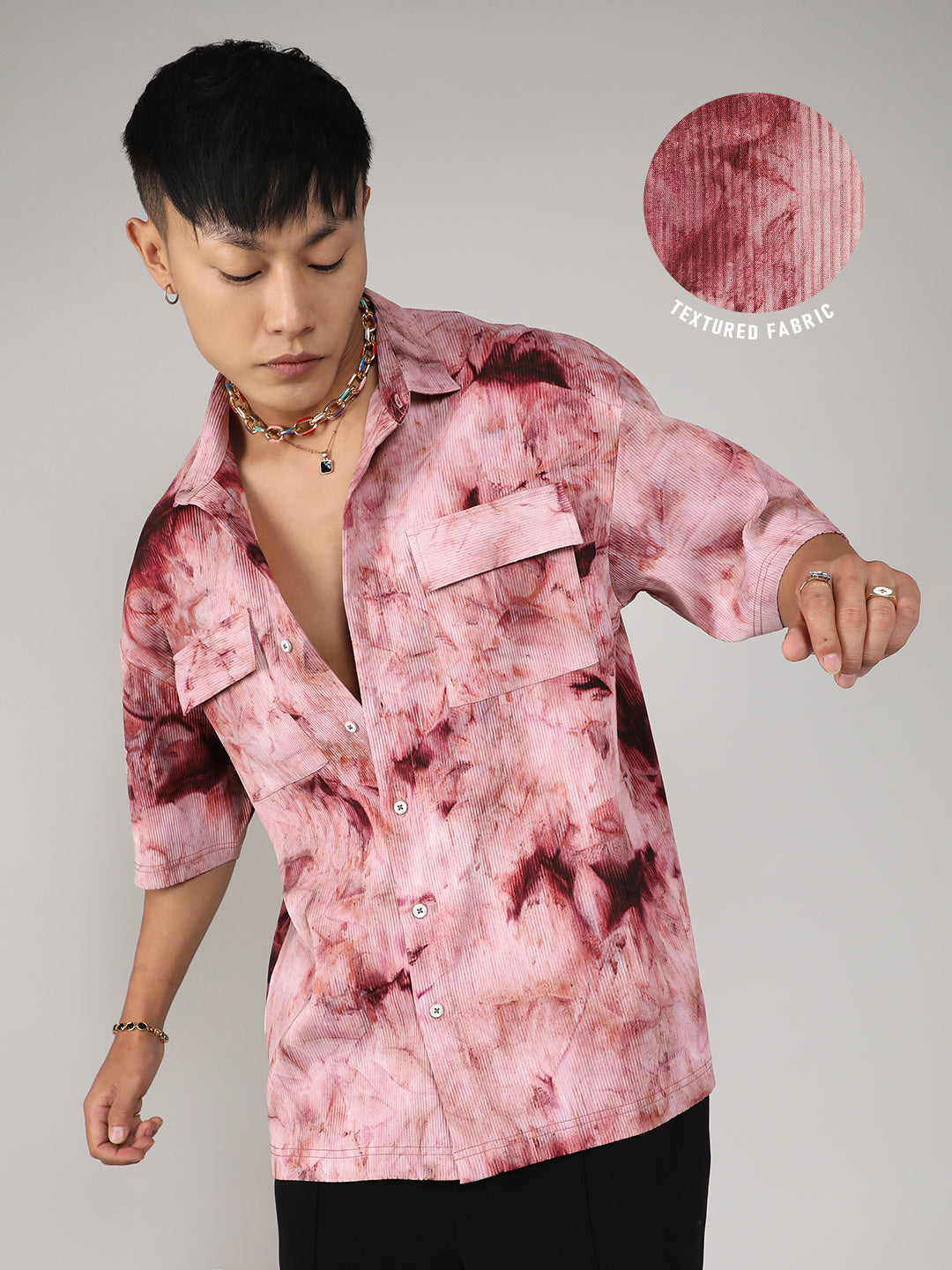 Tie-Dye Utility Oversized Shirt