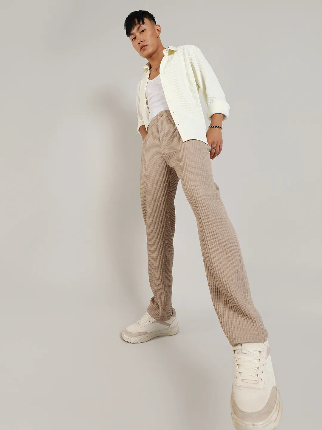 Lightweight - Textured Graph Check Trousers