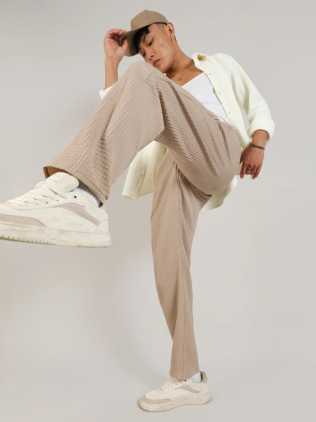 Lightweight - Textured Graph Check Trousers