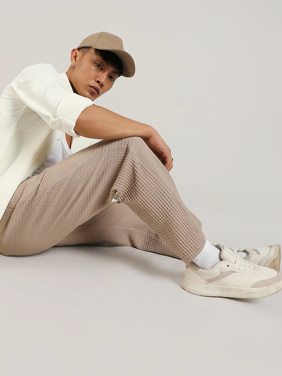 Lightweight - Textured Graph Check Trousers