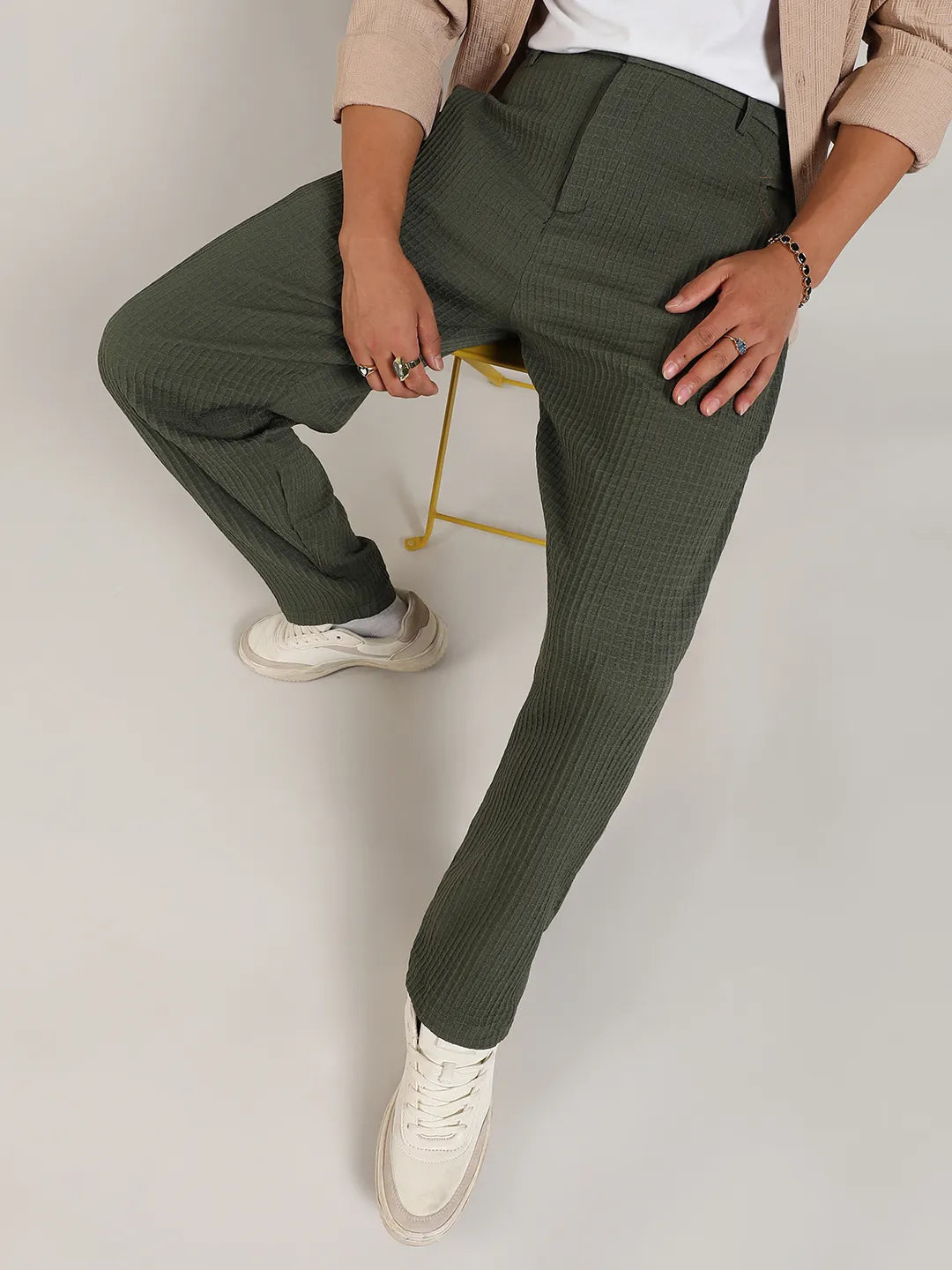 Lightweight - Textured Graph Check Trousers
