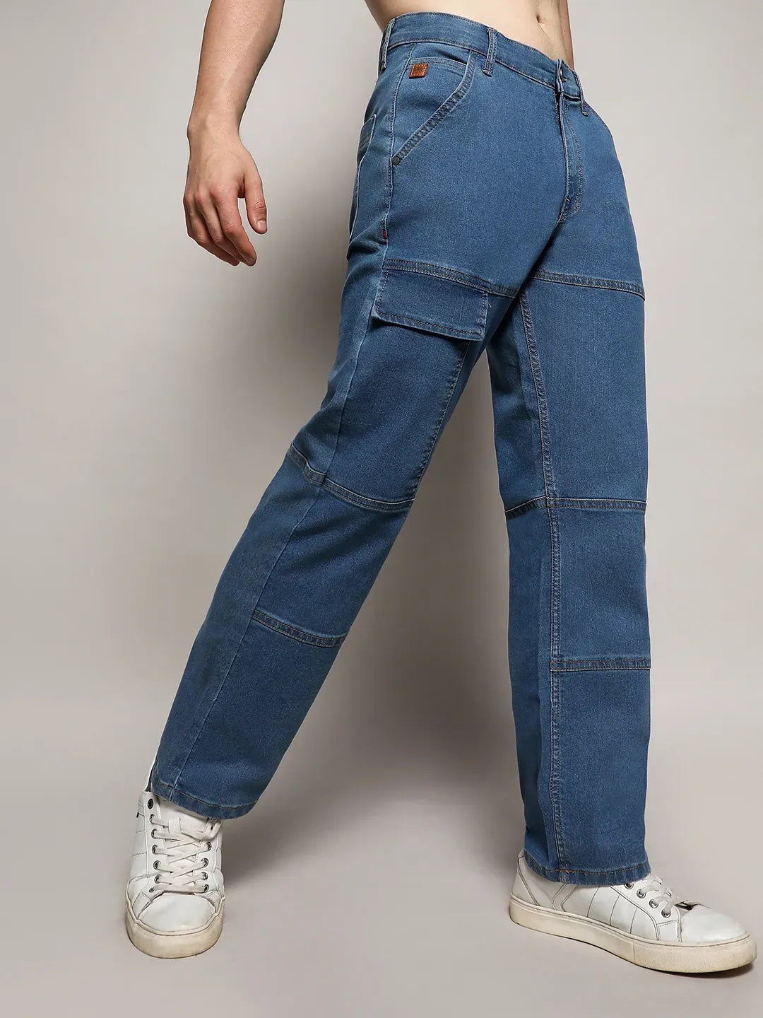 Panel Patch Pocket Denim Jeans